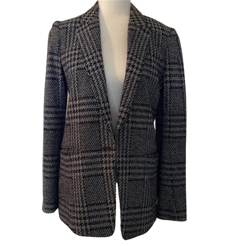 THEORY single button women's plaid houndstooth print blazer jacket SIZE 6